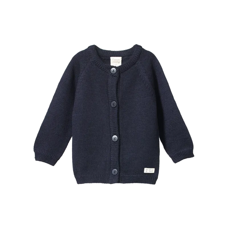 Nature Baby - Merino Knit Cardigan - Navy