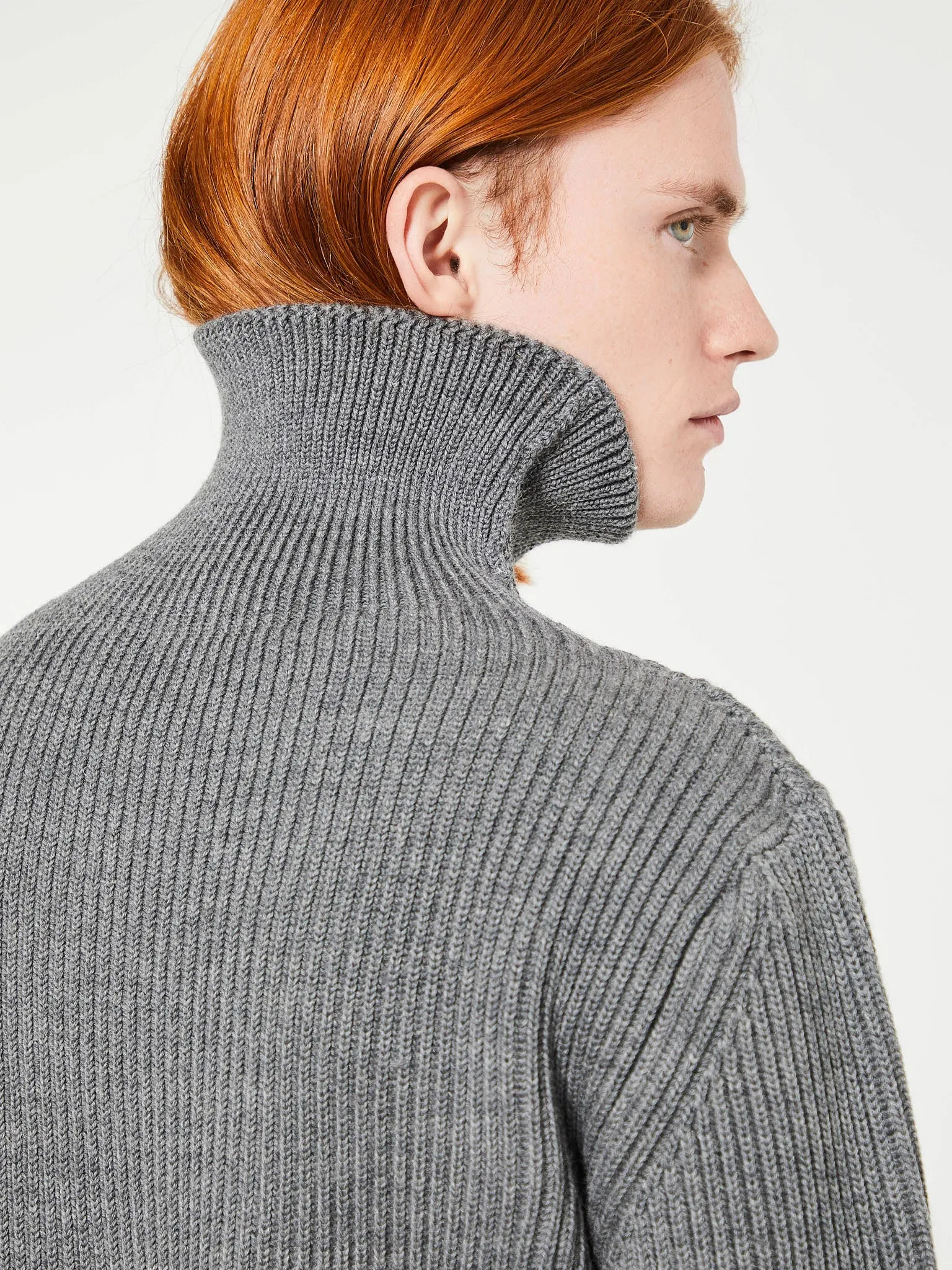 Navy Turtleneck in Grey