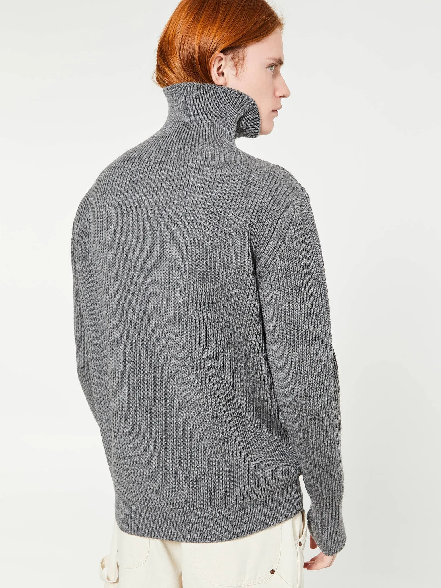 Navy Turtleneck in Grey