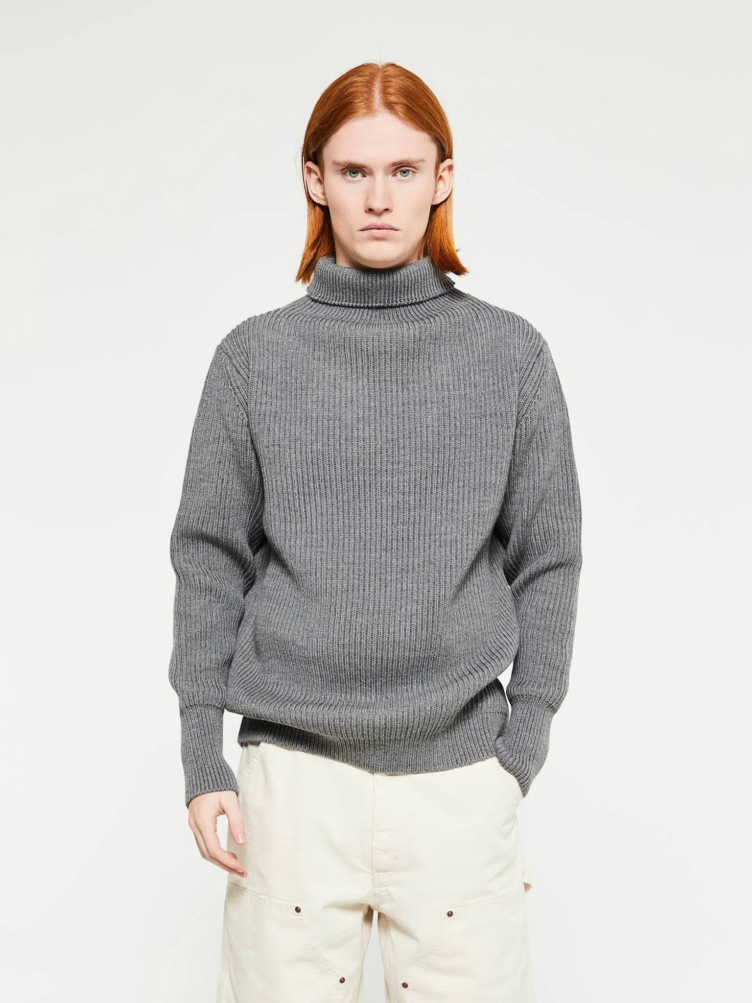 Navy Turtleneck in Grey