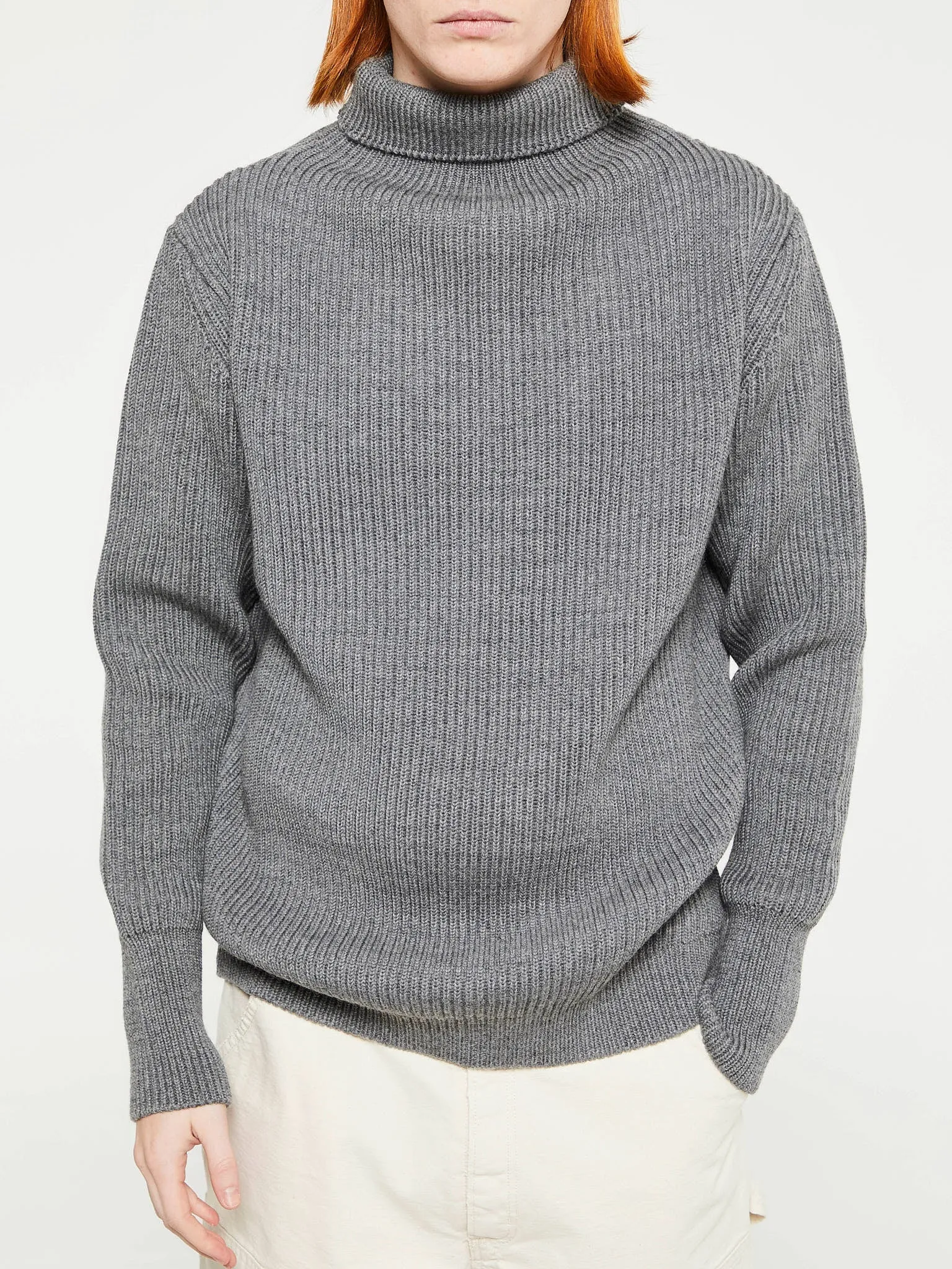 Navy Turtleneck in Grey