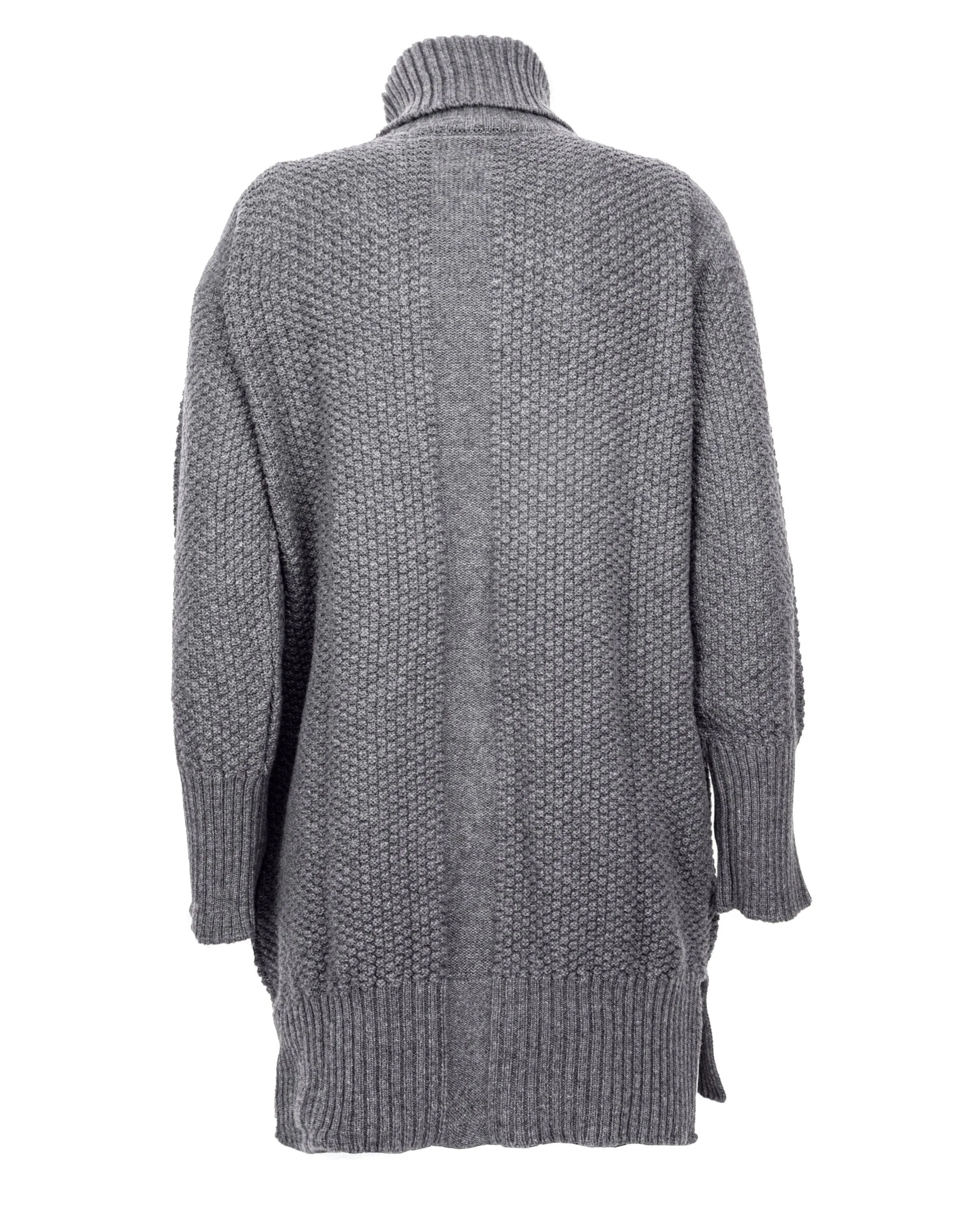 NEW FALL 24 - Women's Wool & Cashmere Maxi Turtleneck Dark Gray