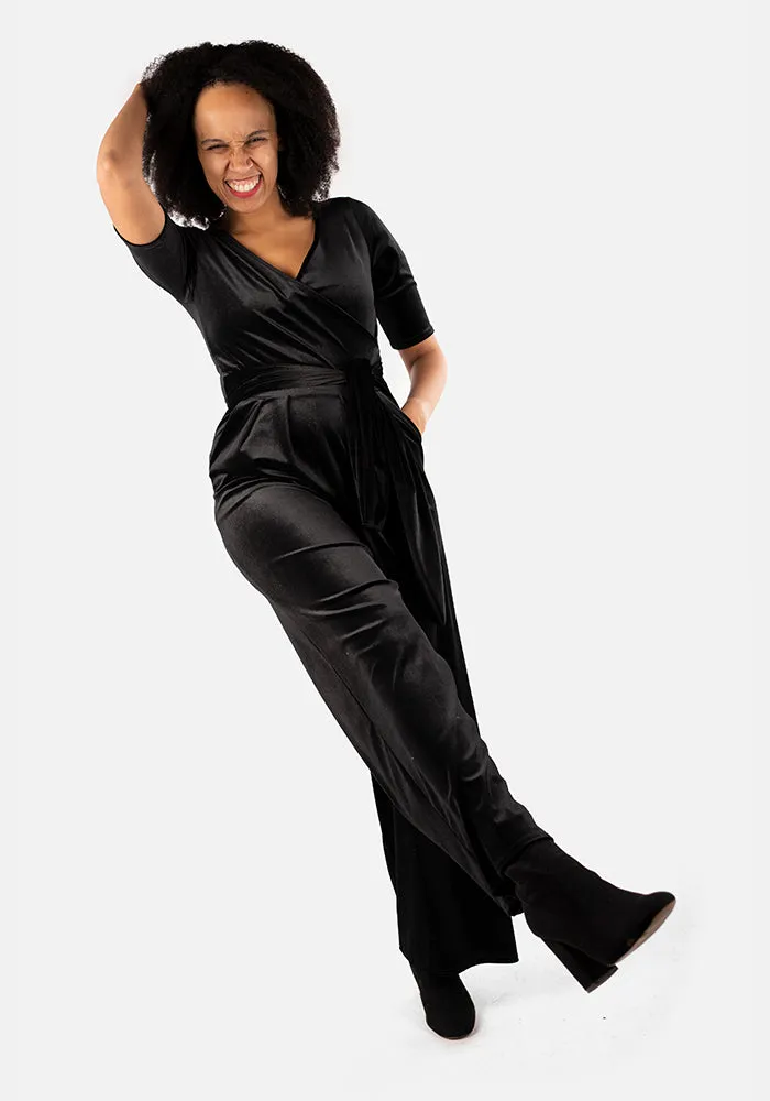 Noir Black Velvet Jumpsuit