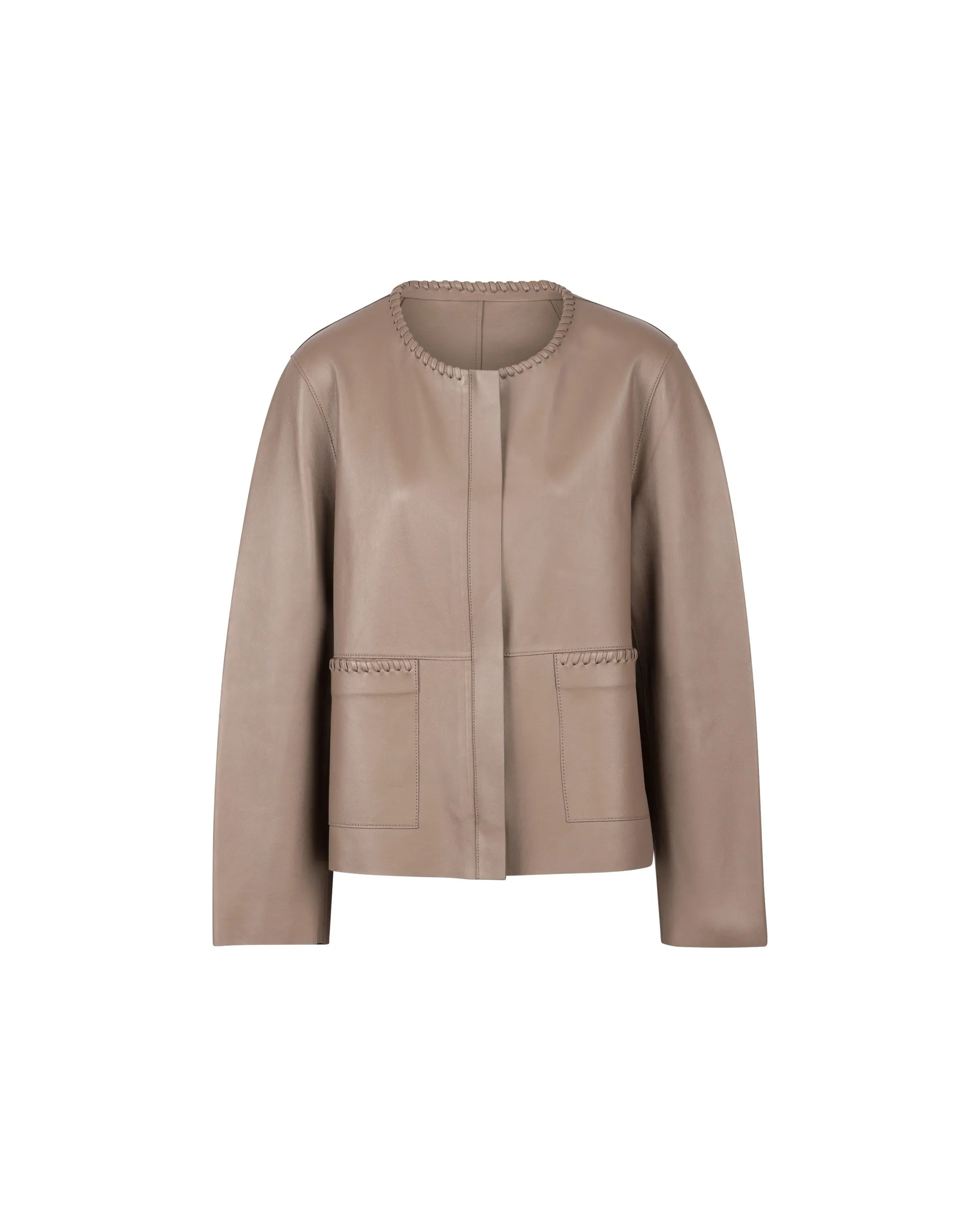 NORAH SUE Minimal Leather Jacket