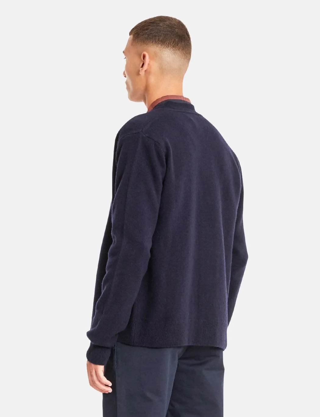 Norse Projects Adam Cardigan (Wool) - Dark Navy Blue