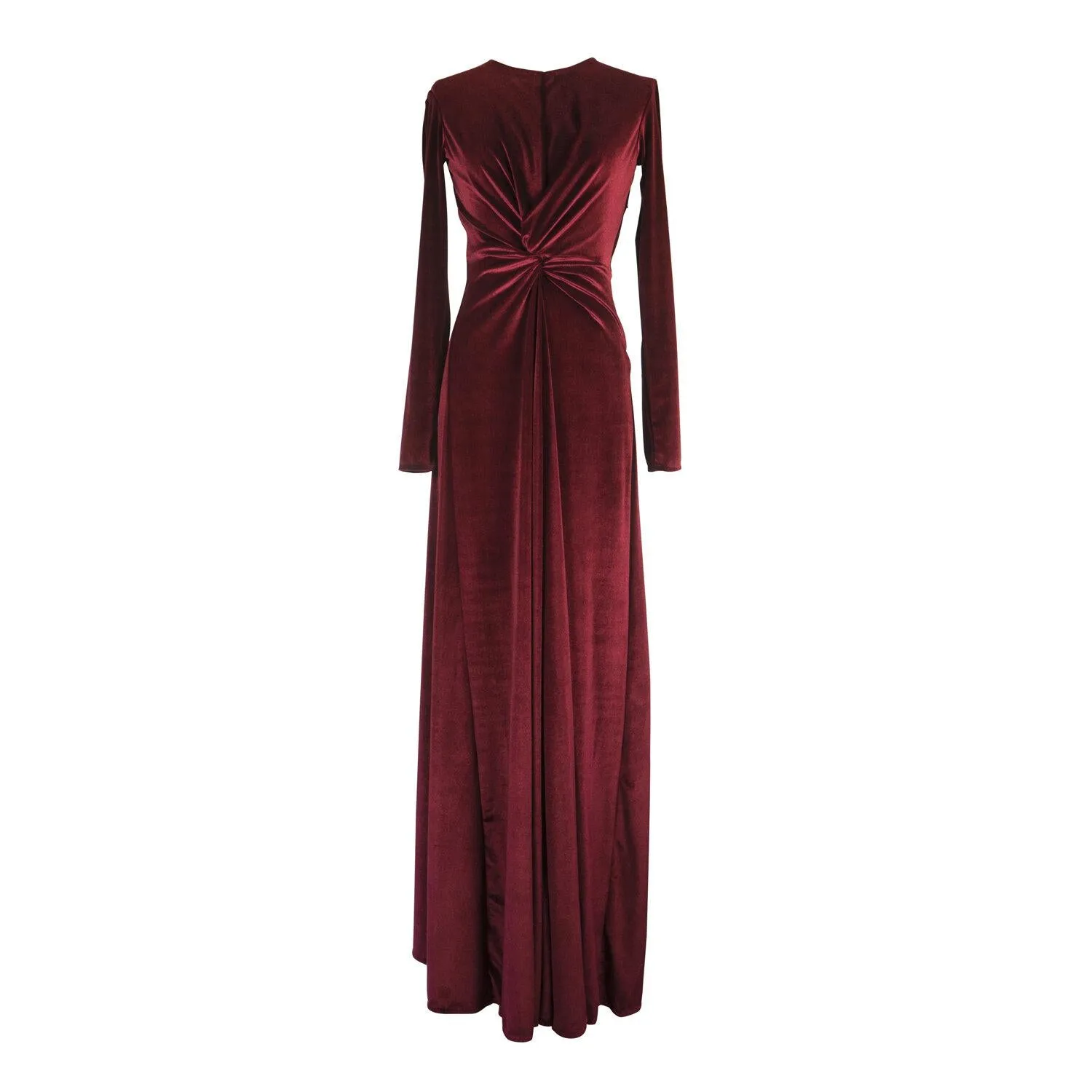 Oxblood Velvet Knot Dress