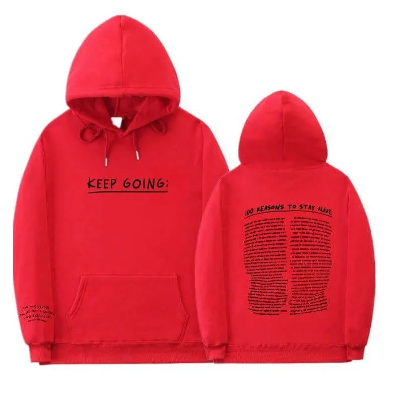 Printing Sweatshirt - Letter Printing Long-sleeved Drawstring Hooded Sweatshirt With PocketsWomens