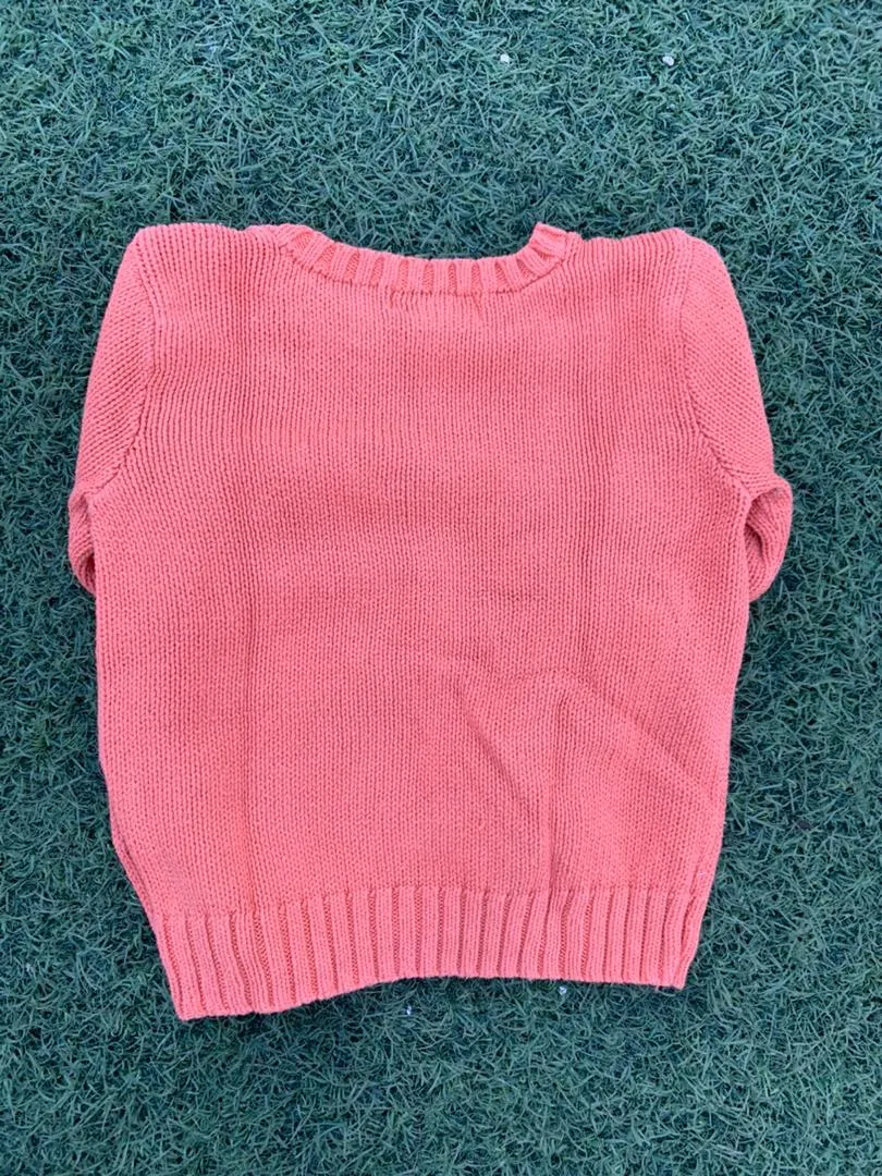 Ralph Lauren orange knitted cardigan size 5-6years