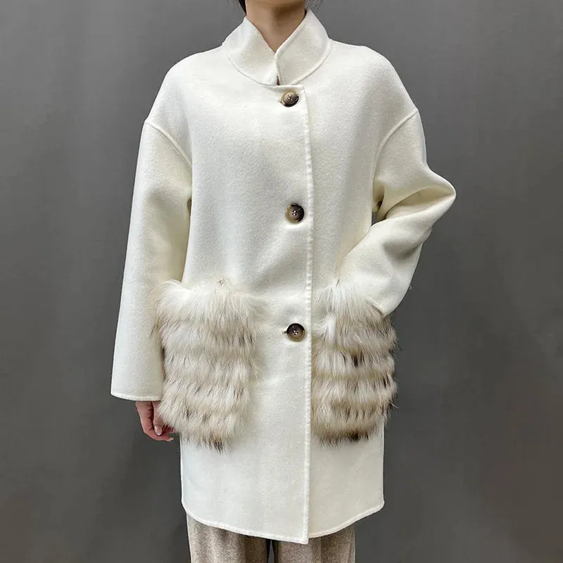 Real Wool Women's Cashmere Long Coat