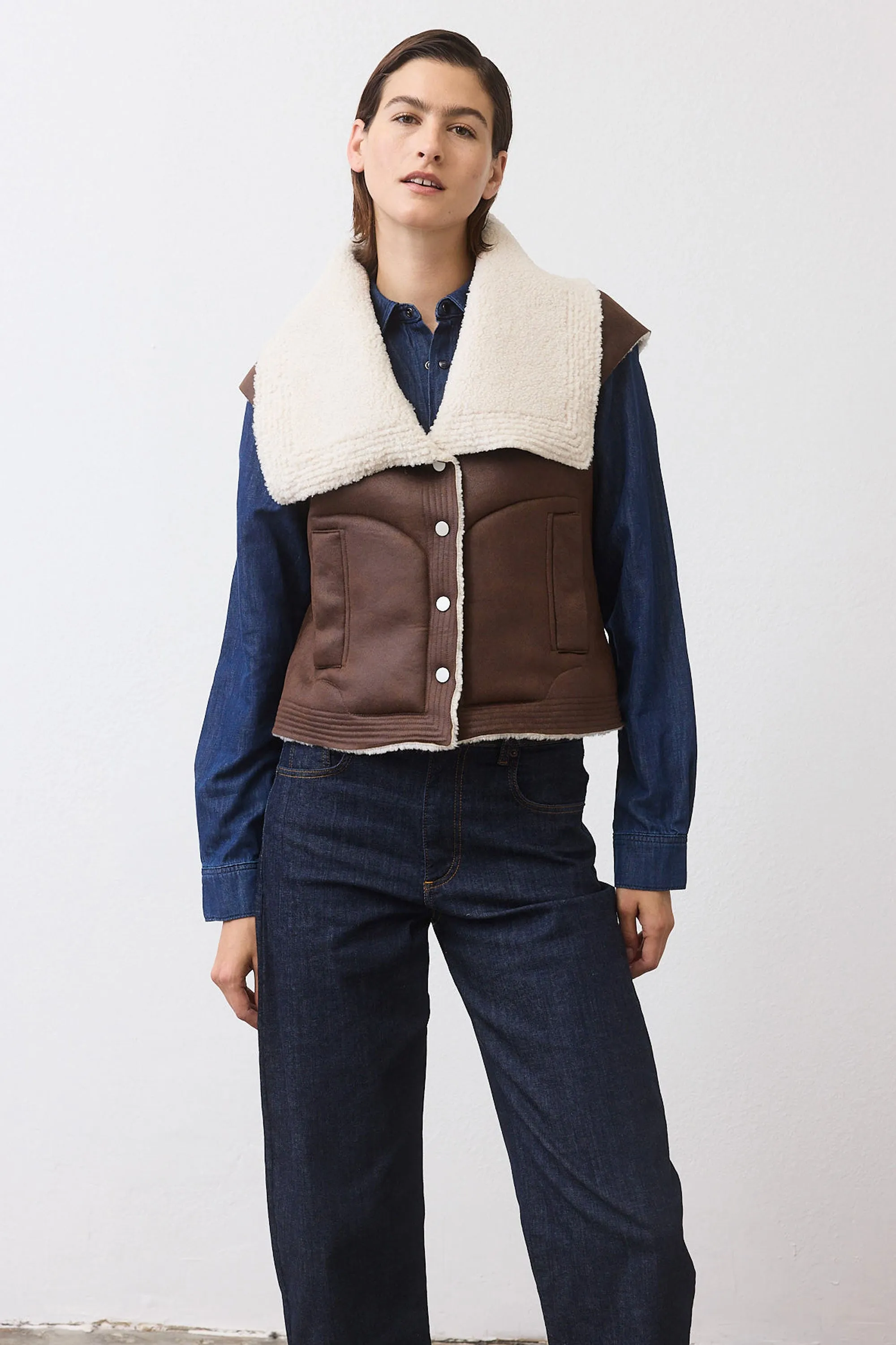 Reversible Summit Shearling Vest