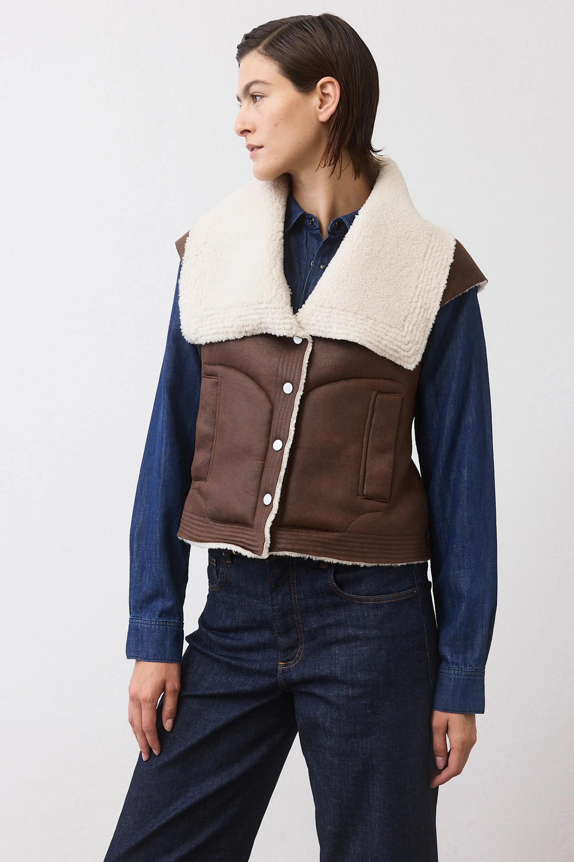 Reversible Summit Shearling Vest