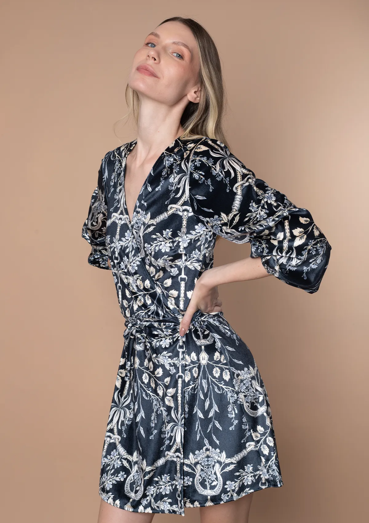 Rosemary Velvet Dress Equiflora | Granite