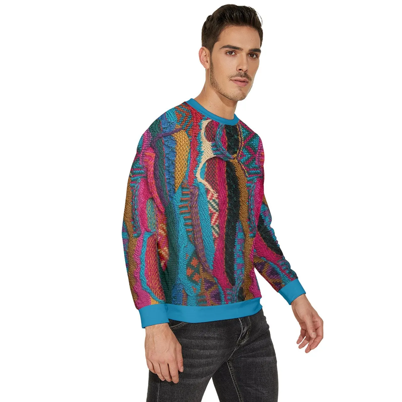 Sky Blue Multicolored Men's Va Lure Fleece Sweatshirt