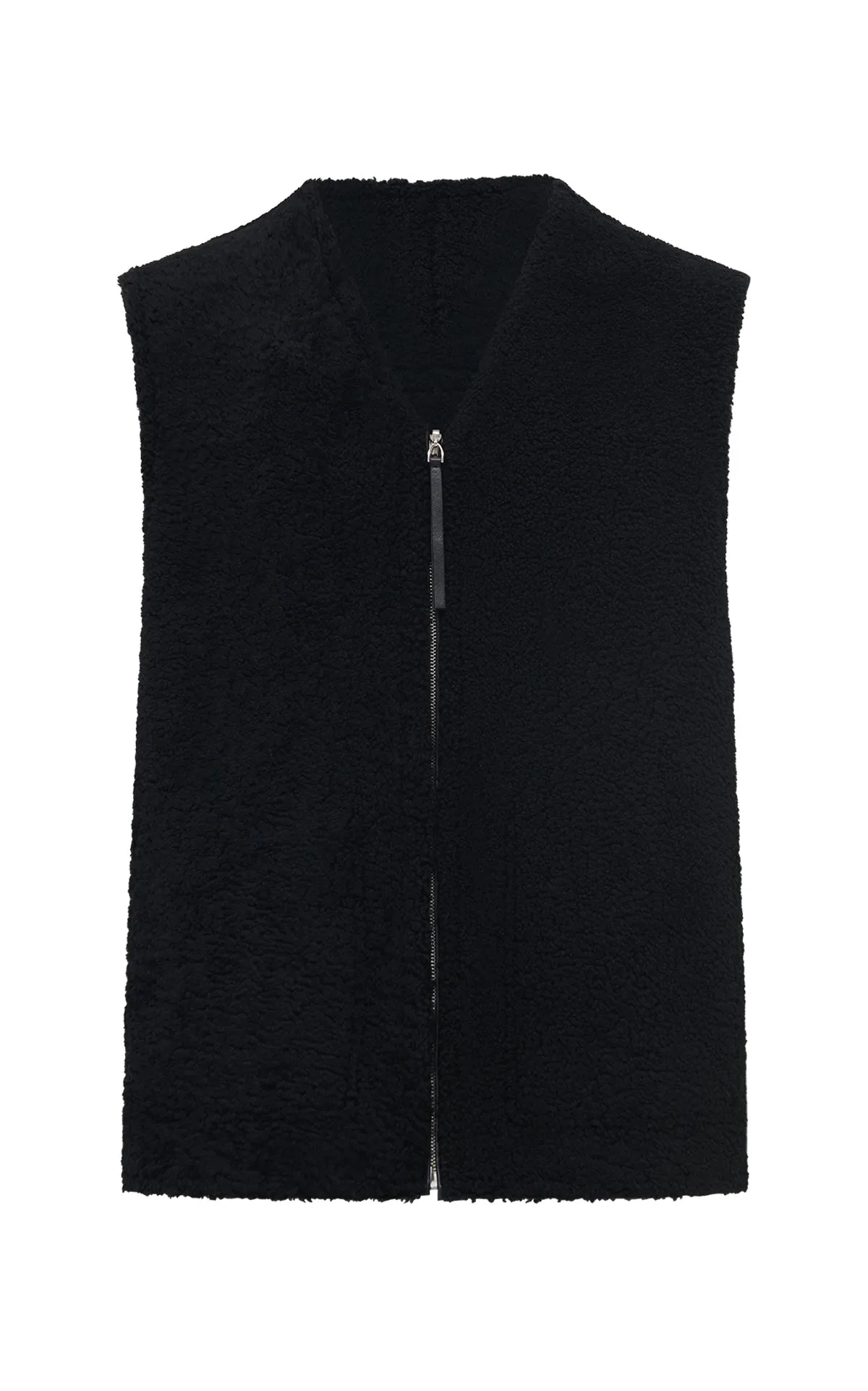 Snowdon Reversible Vest in Black Shearling