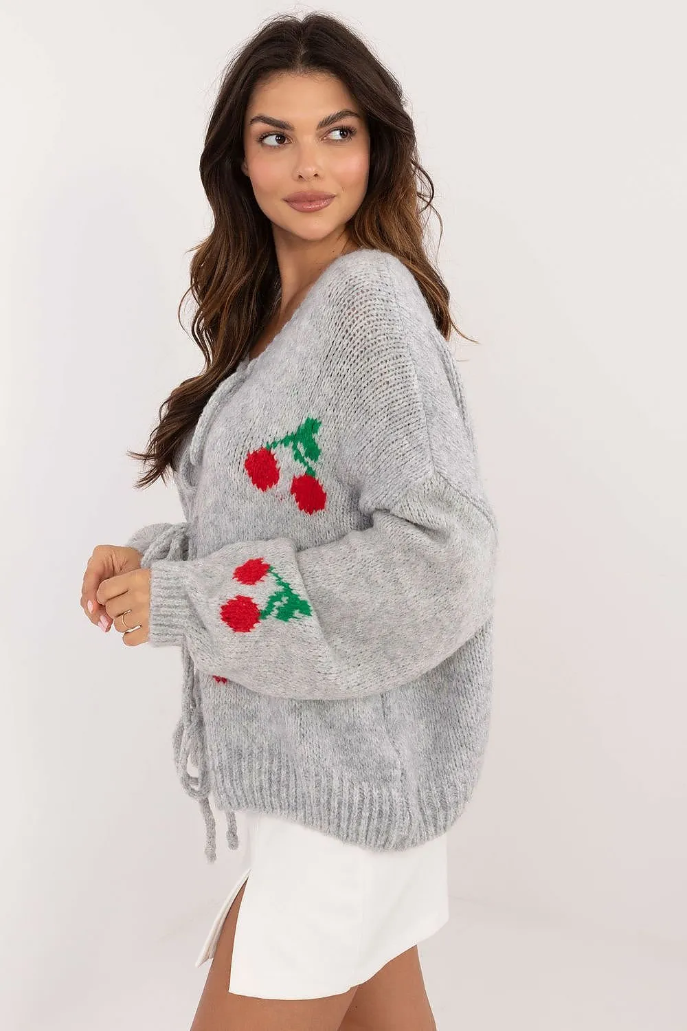 TEEK - Big Cherries 3 Tie Cardigan