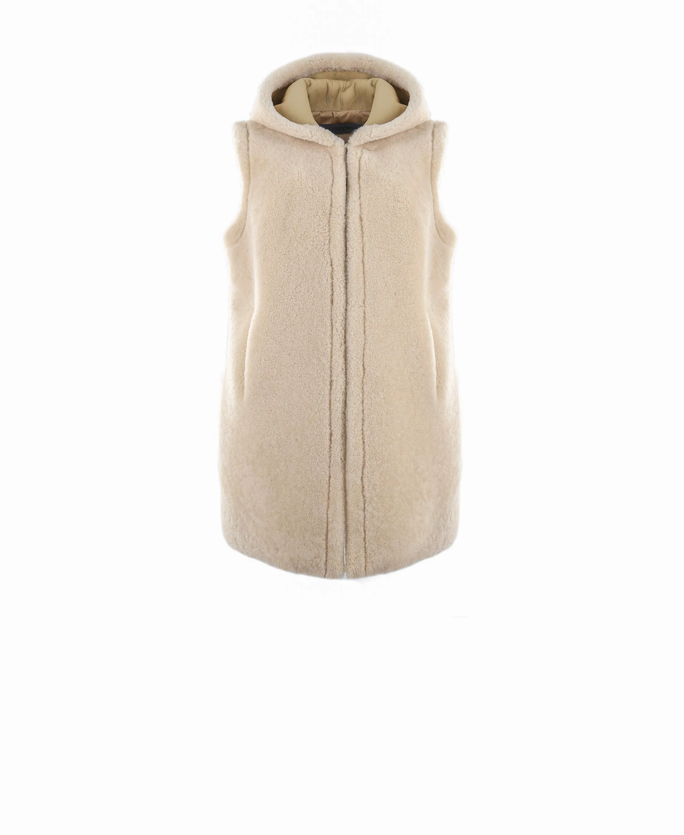 The Lyra Hooded Shearling Reversible Puffer Vest