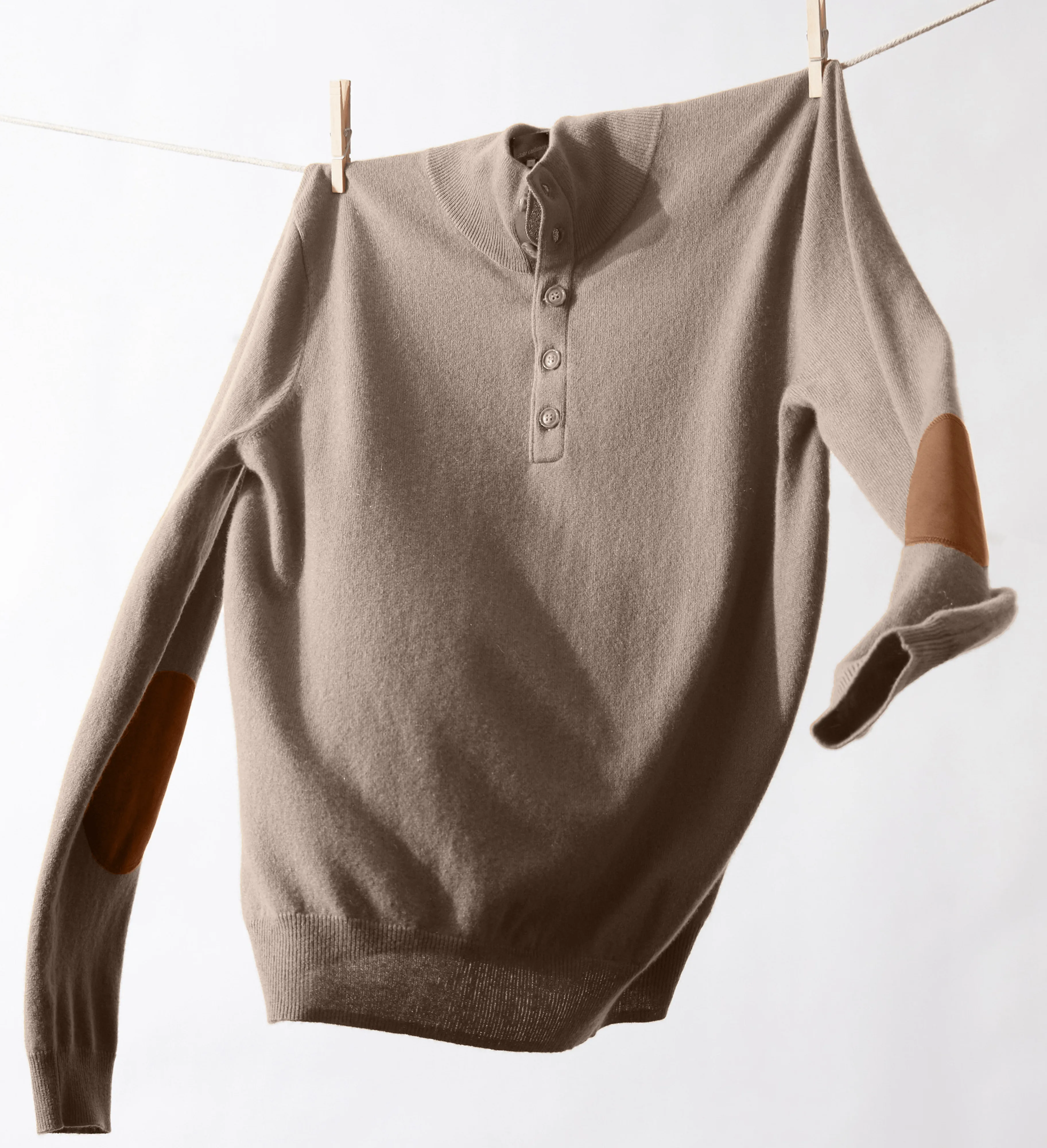 The Mock-Neck Quarter Button Cashmere Polo Sweater