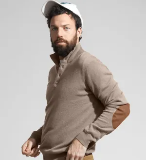 The Mock-Neck Quarter Button Cashmere Polo Sweater