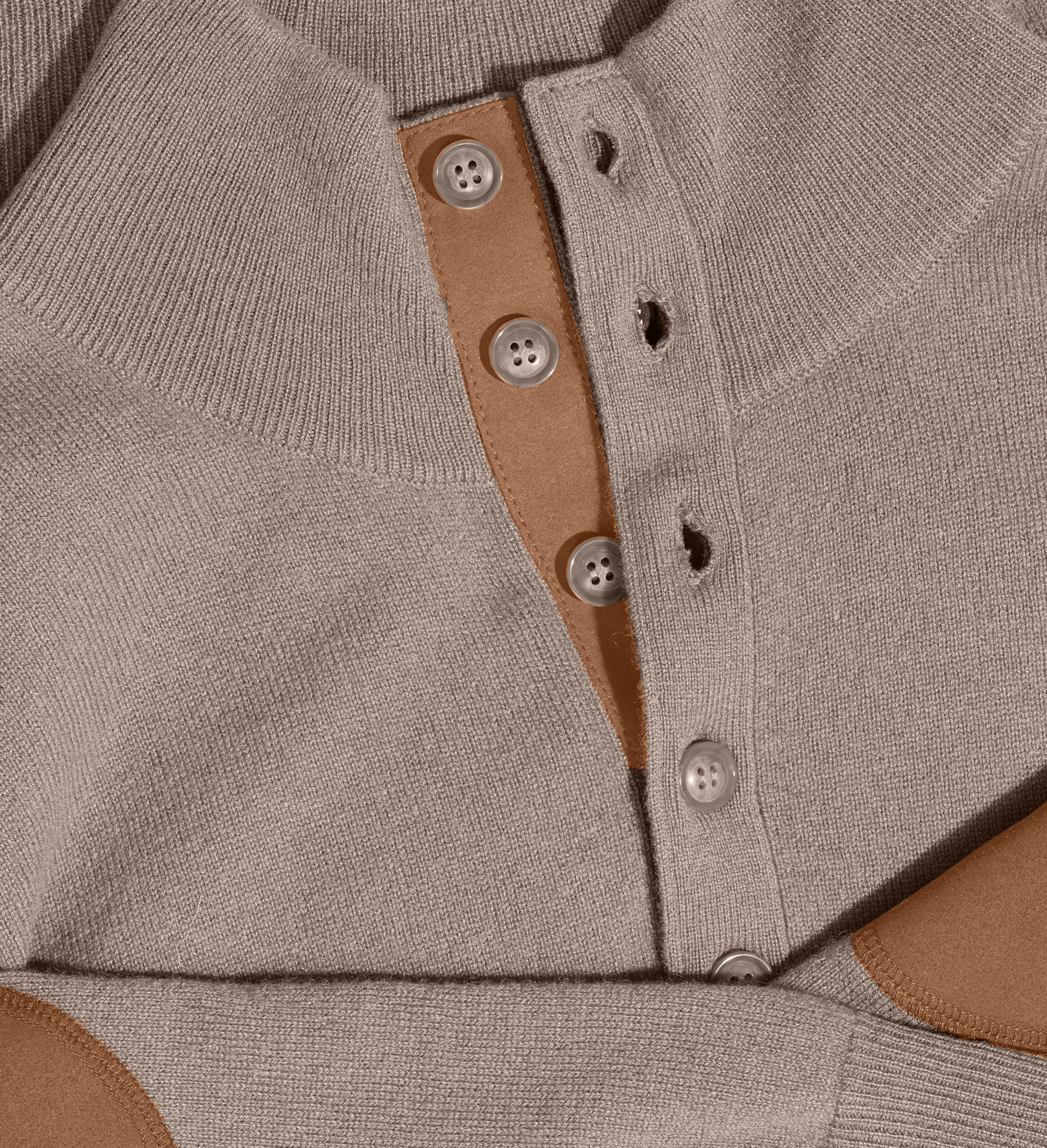 The Mock-Neck Quarter Button Cashmere Polo Sweater