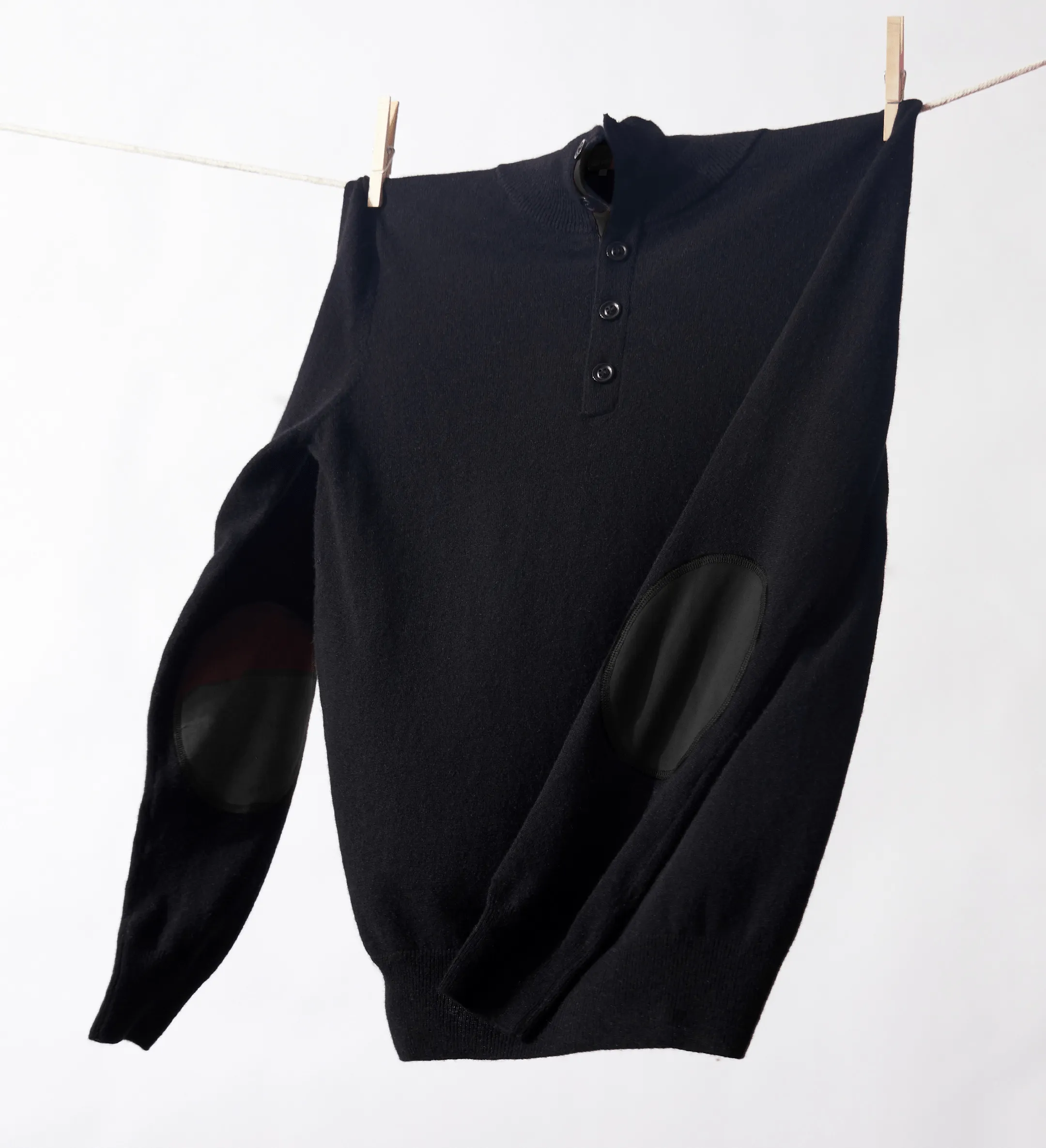 The Mock-Neck Quarter Button Cashmere Polo Sweater