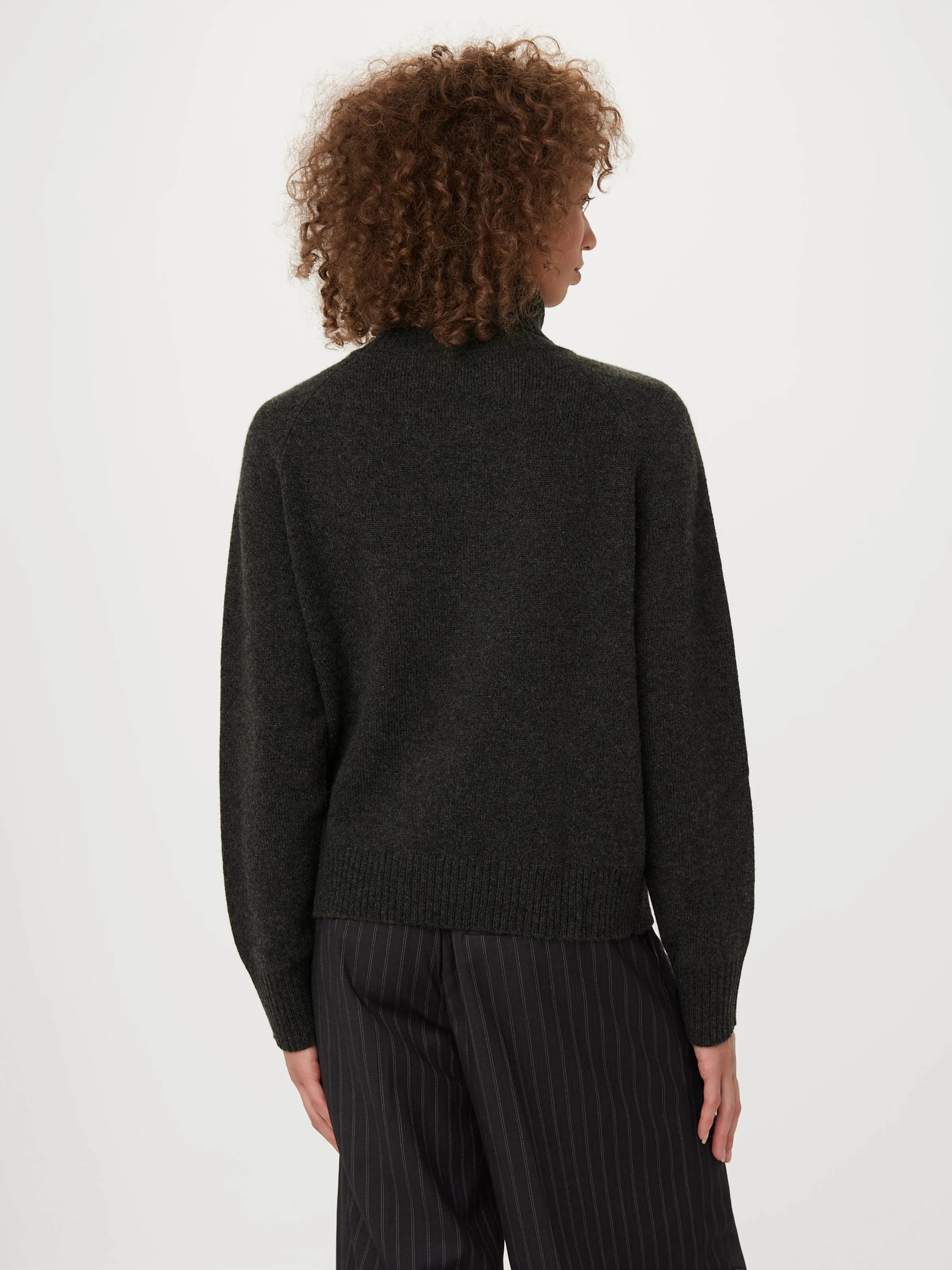 The Yak Wool Turtleneck in Charcoal Grey