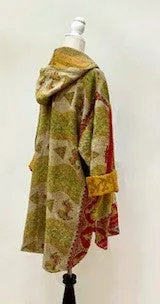 Throw and Go Hoodies Redefines Kantha (Olive)