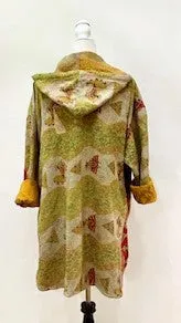 Throw and Go Hoodies Redefines Kantha (Olive)