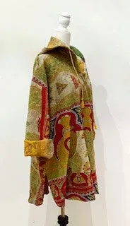 Throw and Go Hoodies Redefines Kantha (Olive)