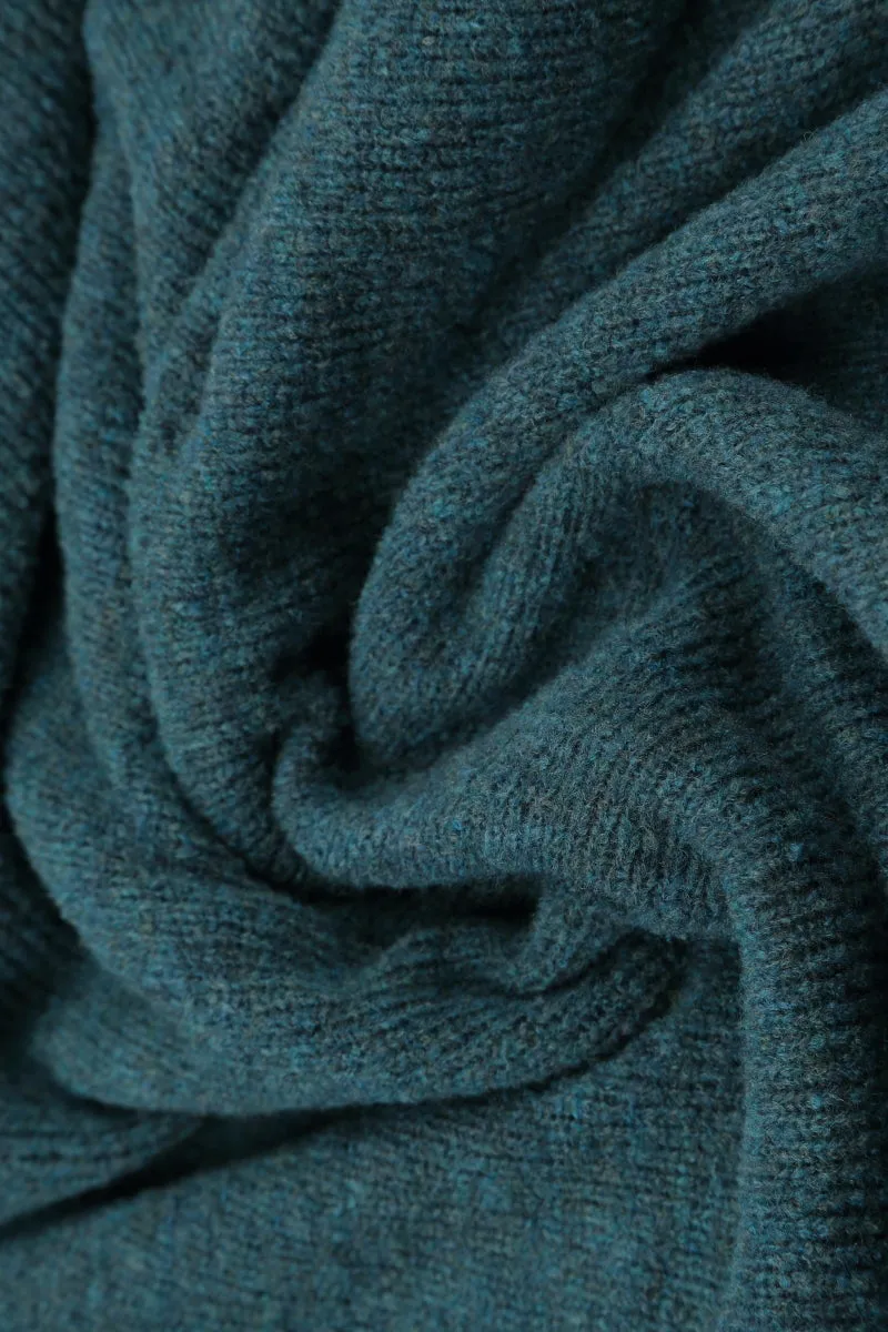 Turtleneck Teal Wool Sweater