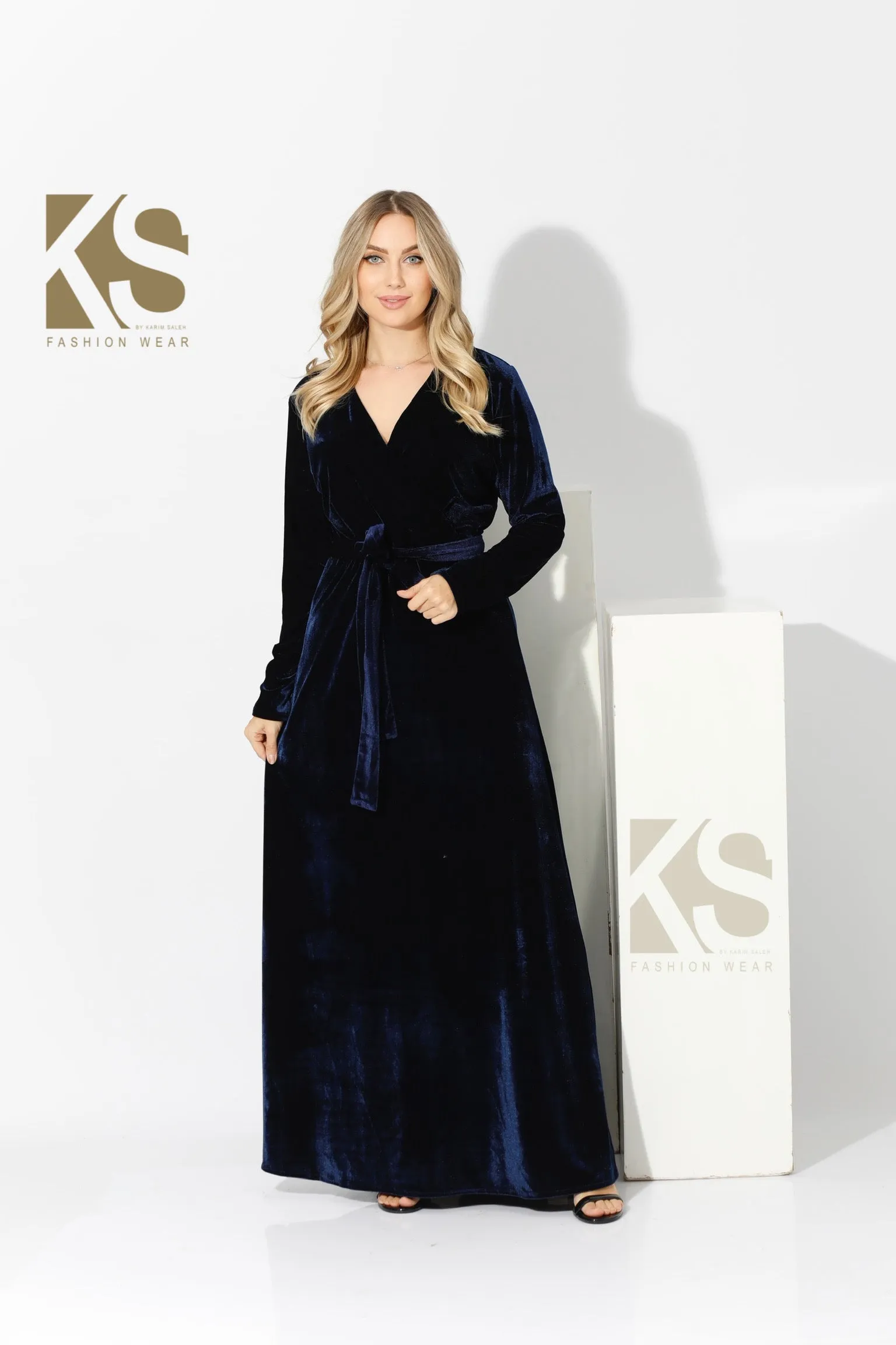 Velvet Wrap Maxi Dress