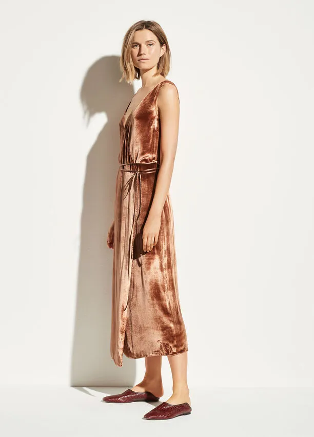 Vince - Panné Wrap Dress in Rose Gold