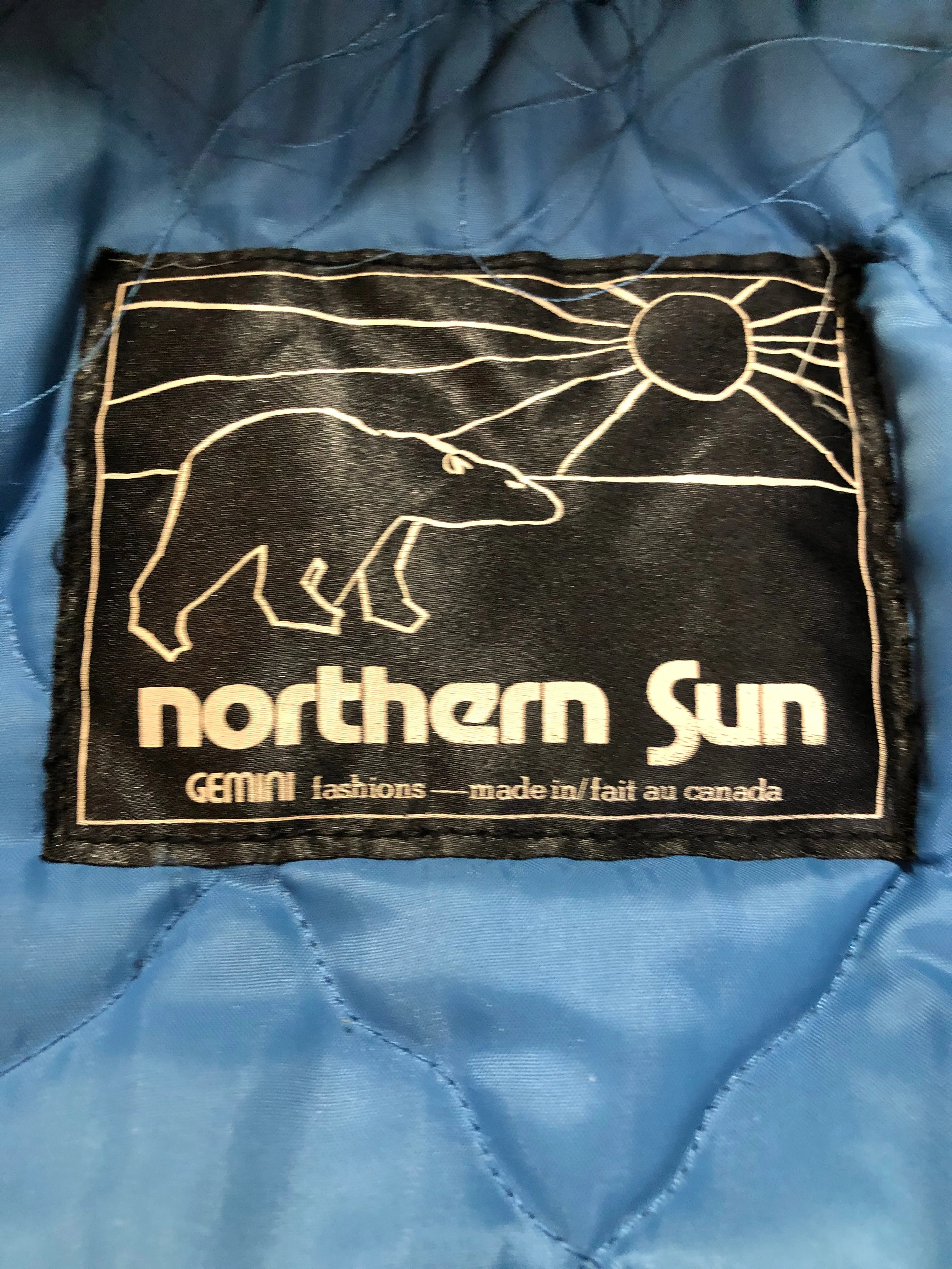 Vintage Northern Sun Light Blue Northern Parka with duck Motif, Made in Canada, SOLD