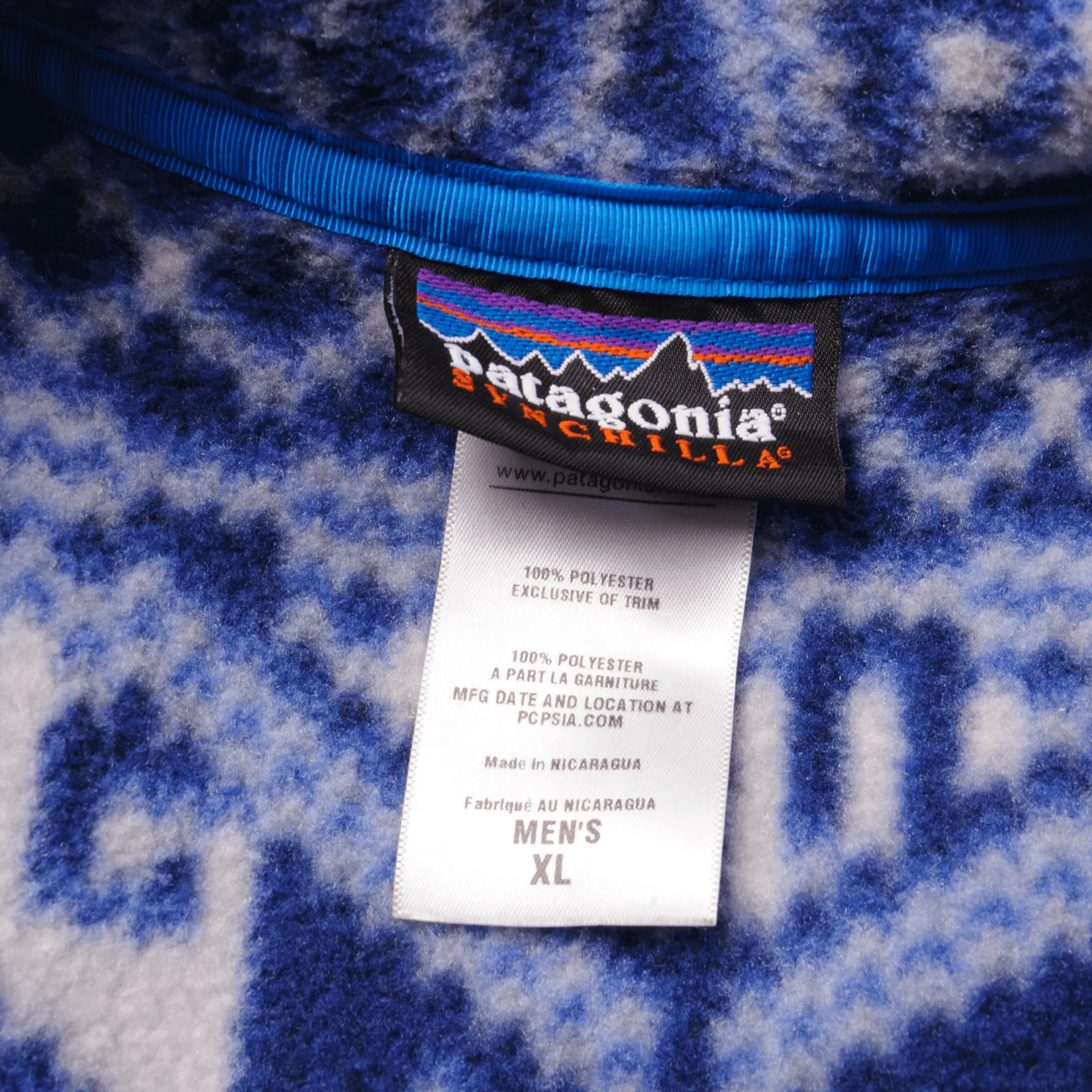 VINTAGE PATAGONIA SYNCHILLA SNAP-T MONOGRAM FLEECE PULLOVER JACKET SIZE XL