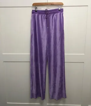 Violet Velour Wide Leg Joggers