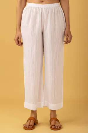 White Wide Leg Trousers