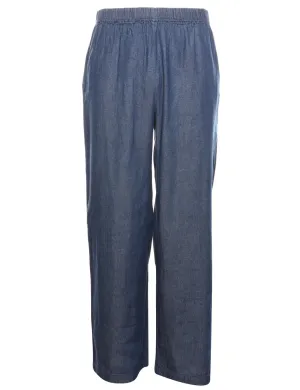 Wide-Leg Denim Dark Wash Trousers - W30 L32