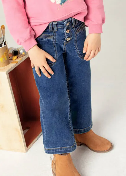 Wide Leg Denim Trousers