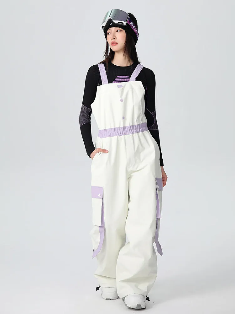 Women's Searipe ChillFlex Strap Accent Baggy Snow Bib Overalls Pants