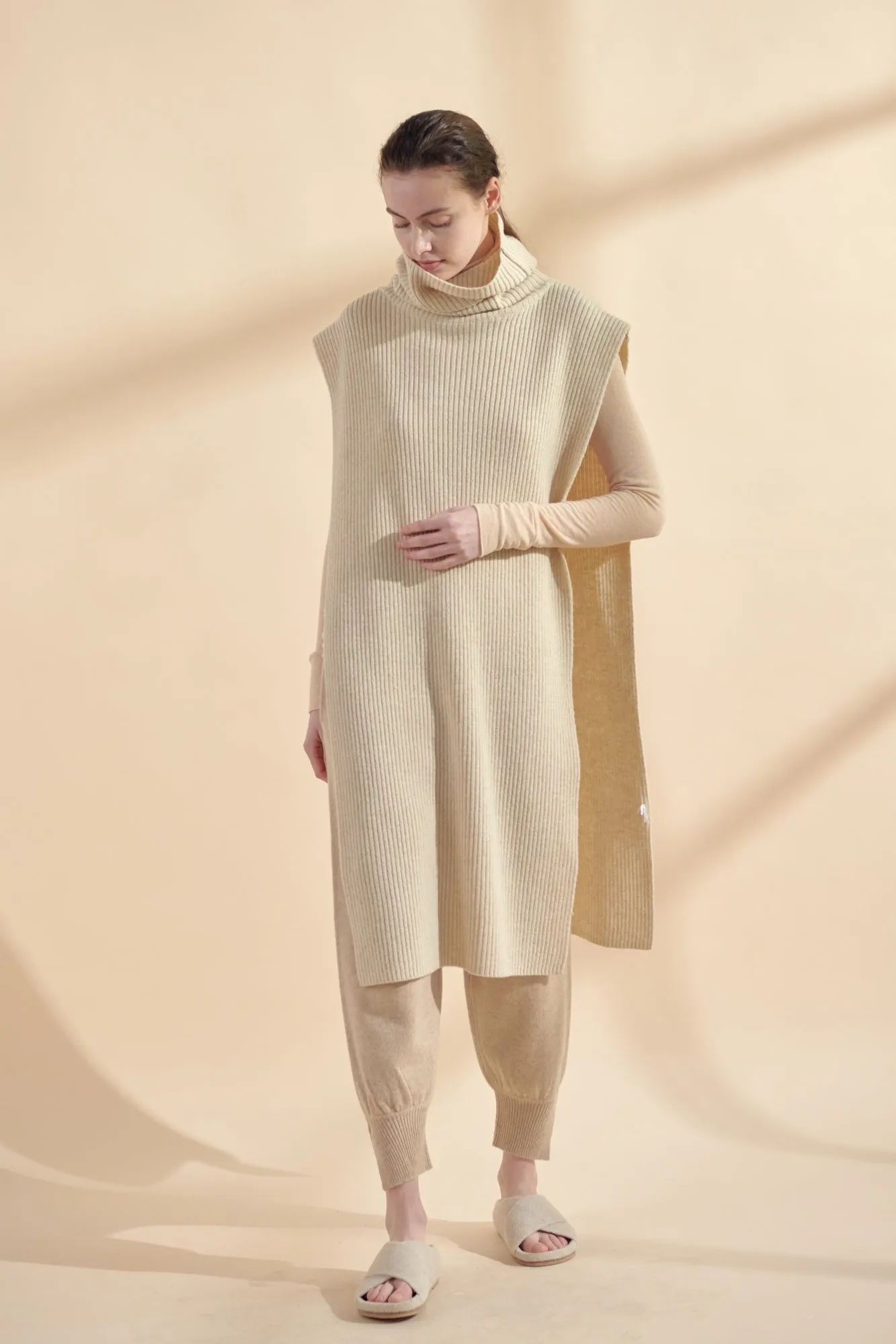 Wool cashmere blend turtleneck tunic