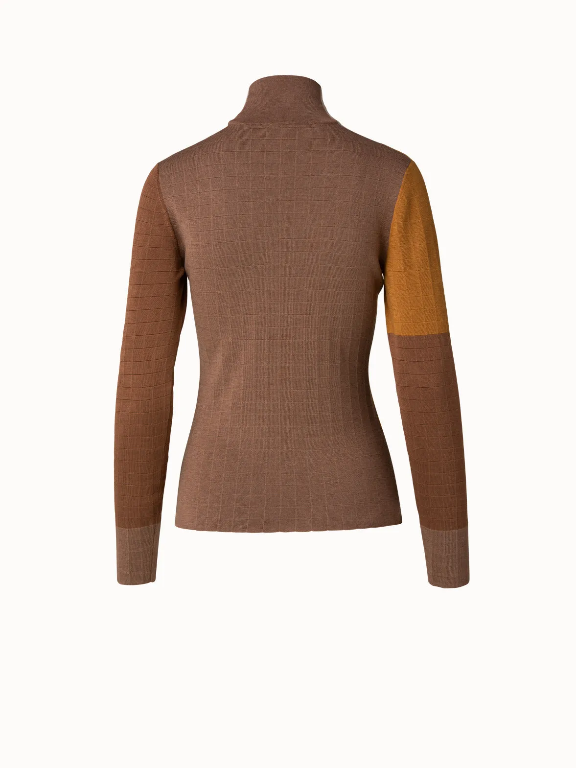 Wool Silk Drei Teile Intarsia Knit Pullover