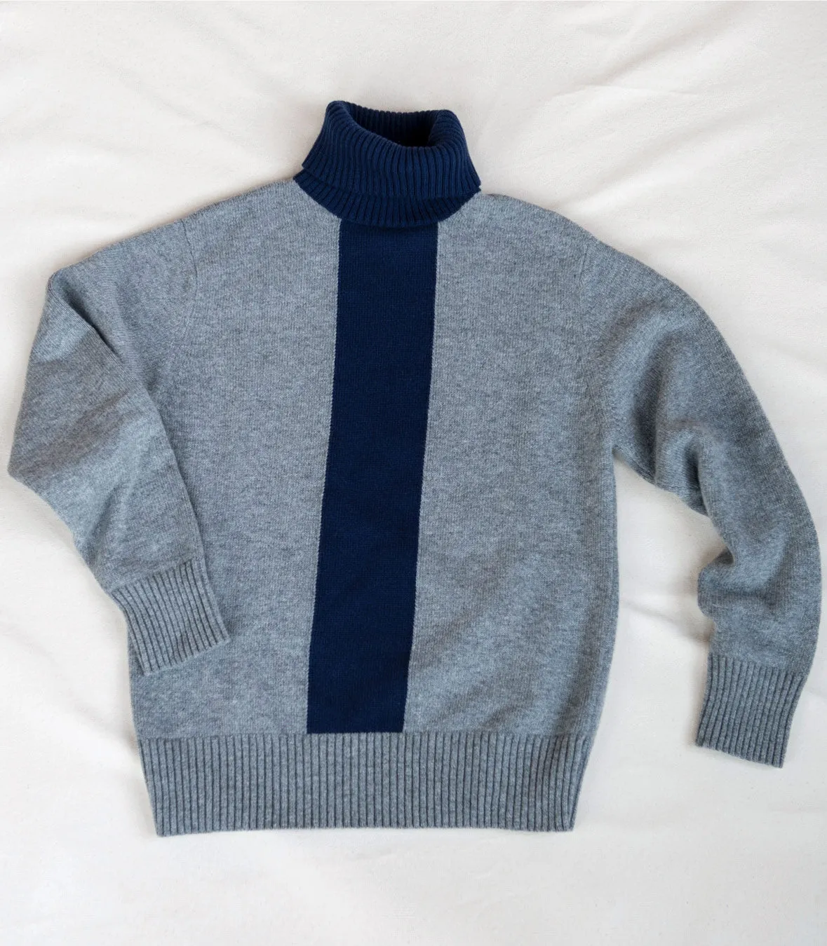 Wool Turtleneck Stripe Sweater