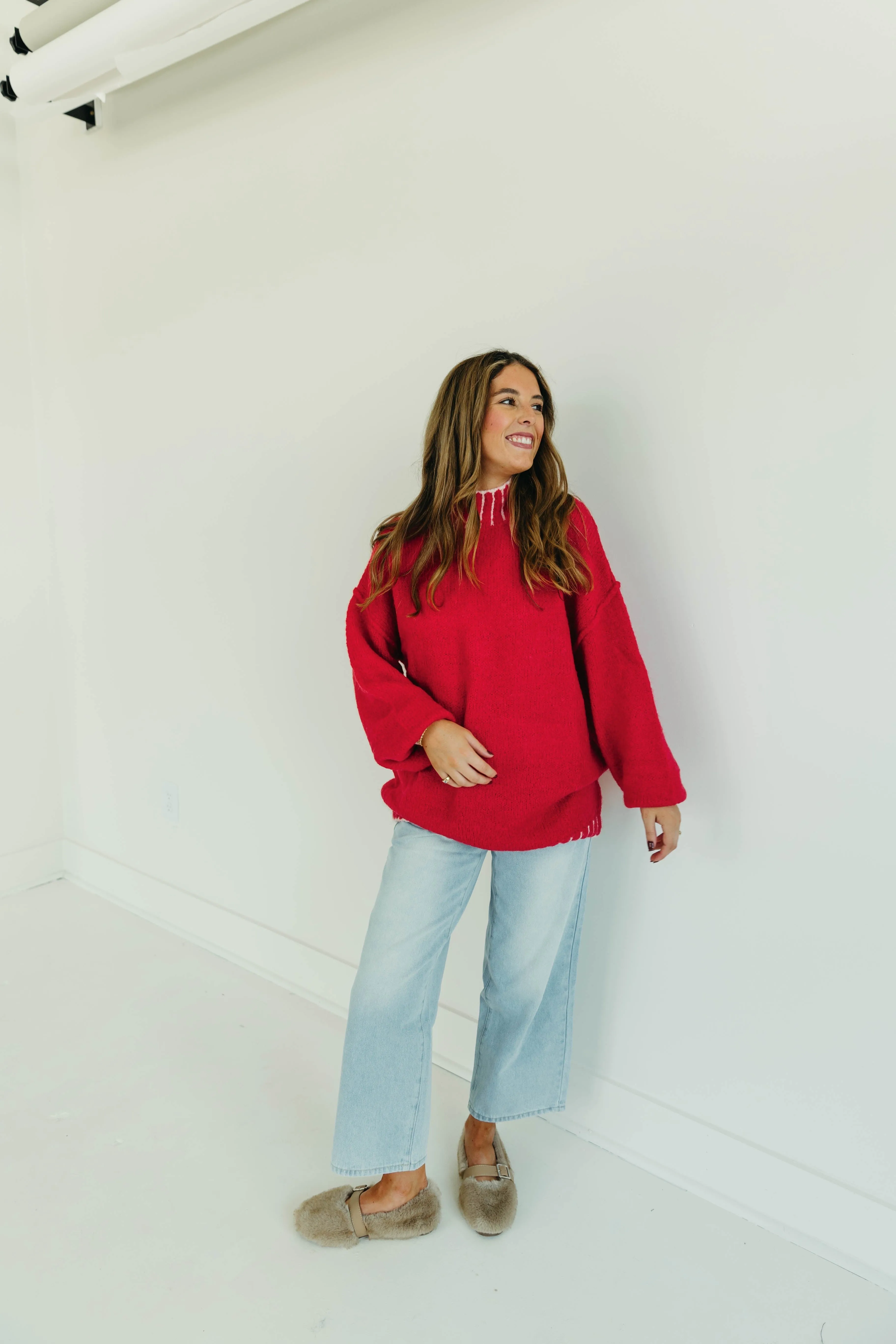 Word On The Street Sweater - Scarlet Red